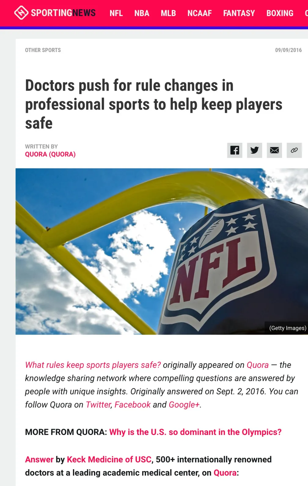 SPORTING NEWS